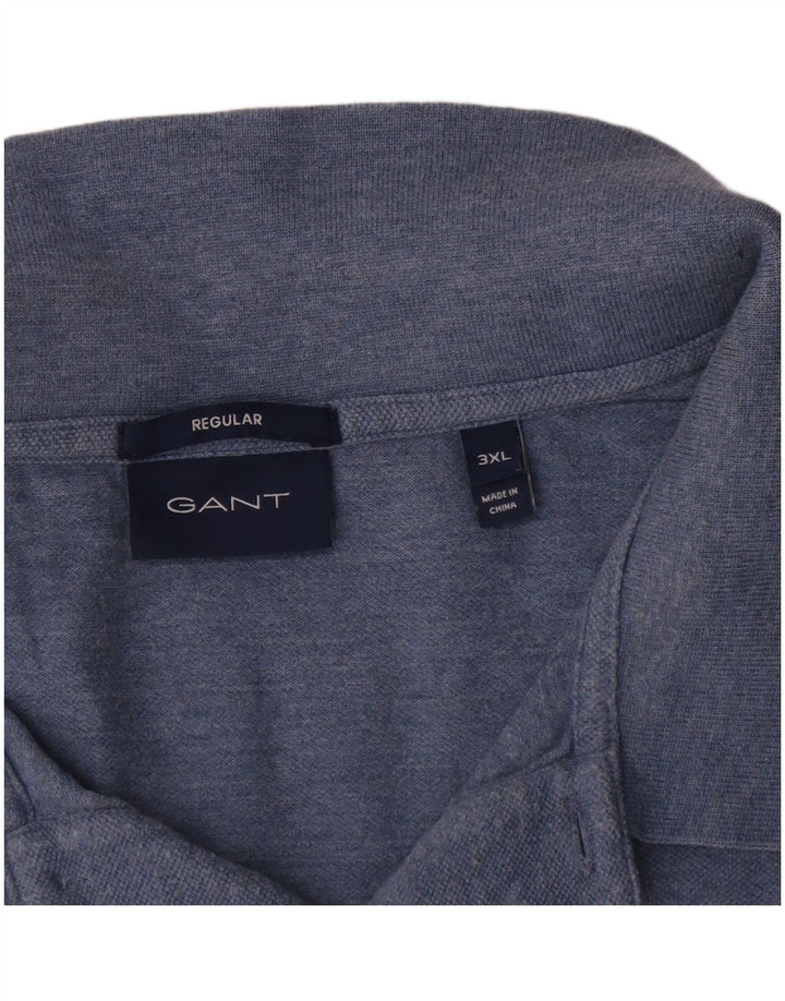 Cămașă polo obișnuită Gant pentru bărbați, bumbac albastru 3XL