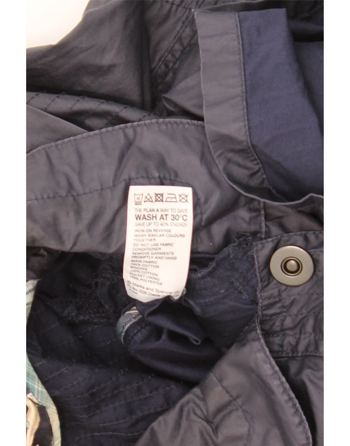 Jachetă cu glugă pentru femei Marks & Spencer UK 16, mare, albastru, bumbac