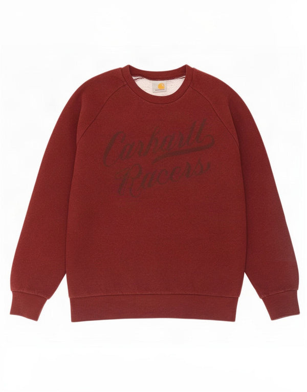 Hanorac grafic pentru bărbați Carhartt Pulover mic din bumbac burgundă