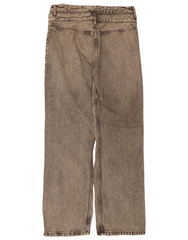 Blugi Zara femei cu talie înaltă cu picioare largi EU 36 XS W26 L29 bumbac gri