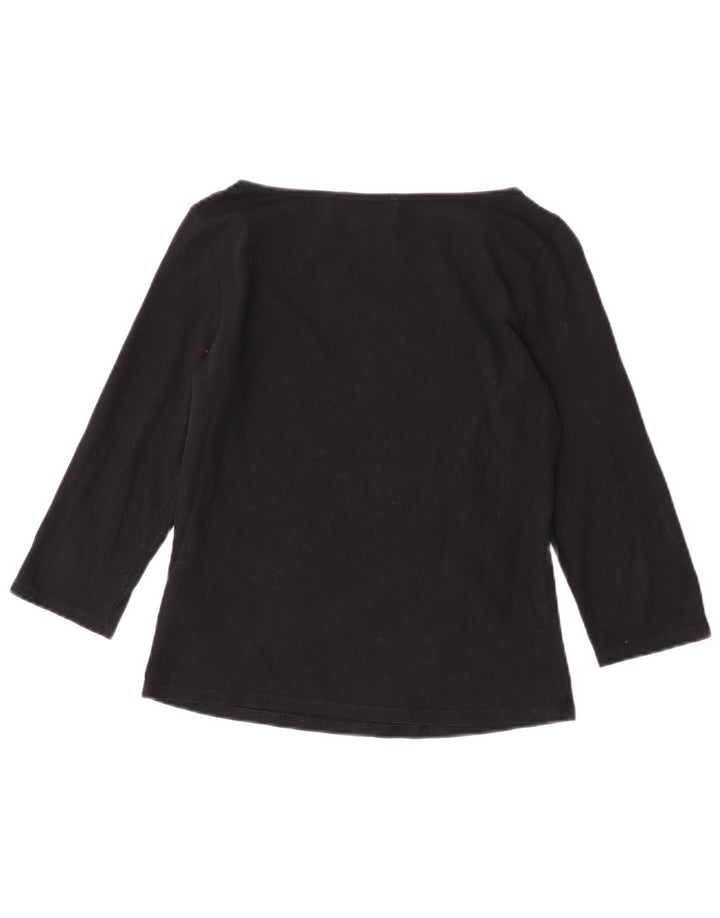 Crop Top pentru femei Marks & Spencer mânecă 3/4 UK 12 bumbac mediu negru