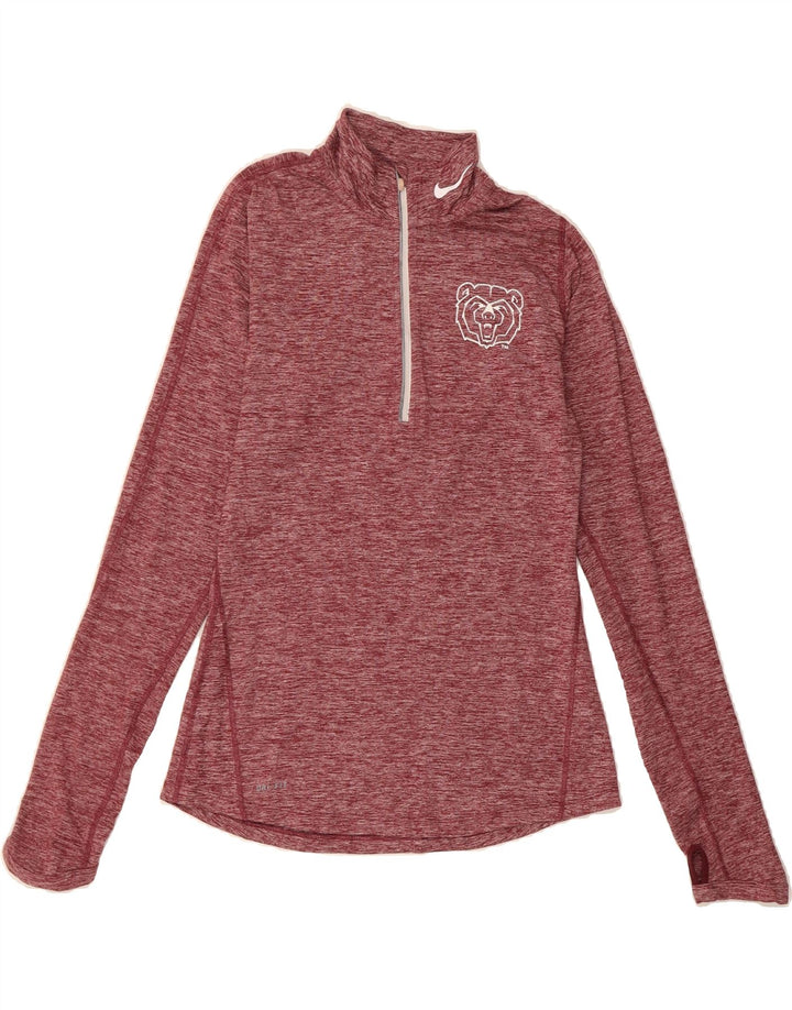 NIKE Womens Pullover Tracksuit Top UK 12 Medium Burgundy Vintage Nike and Second-Hand Nike from Messina Hembry 
