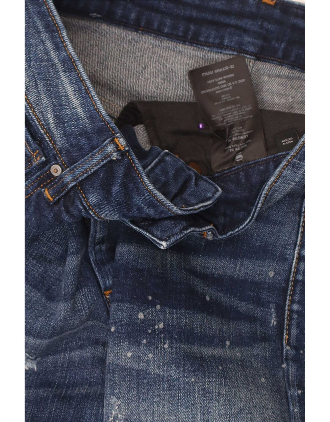 Blugi slim pentru femei G-Star Distressed W24 L32 Bumbac albastru