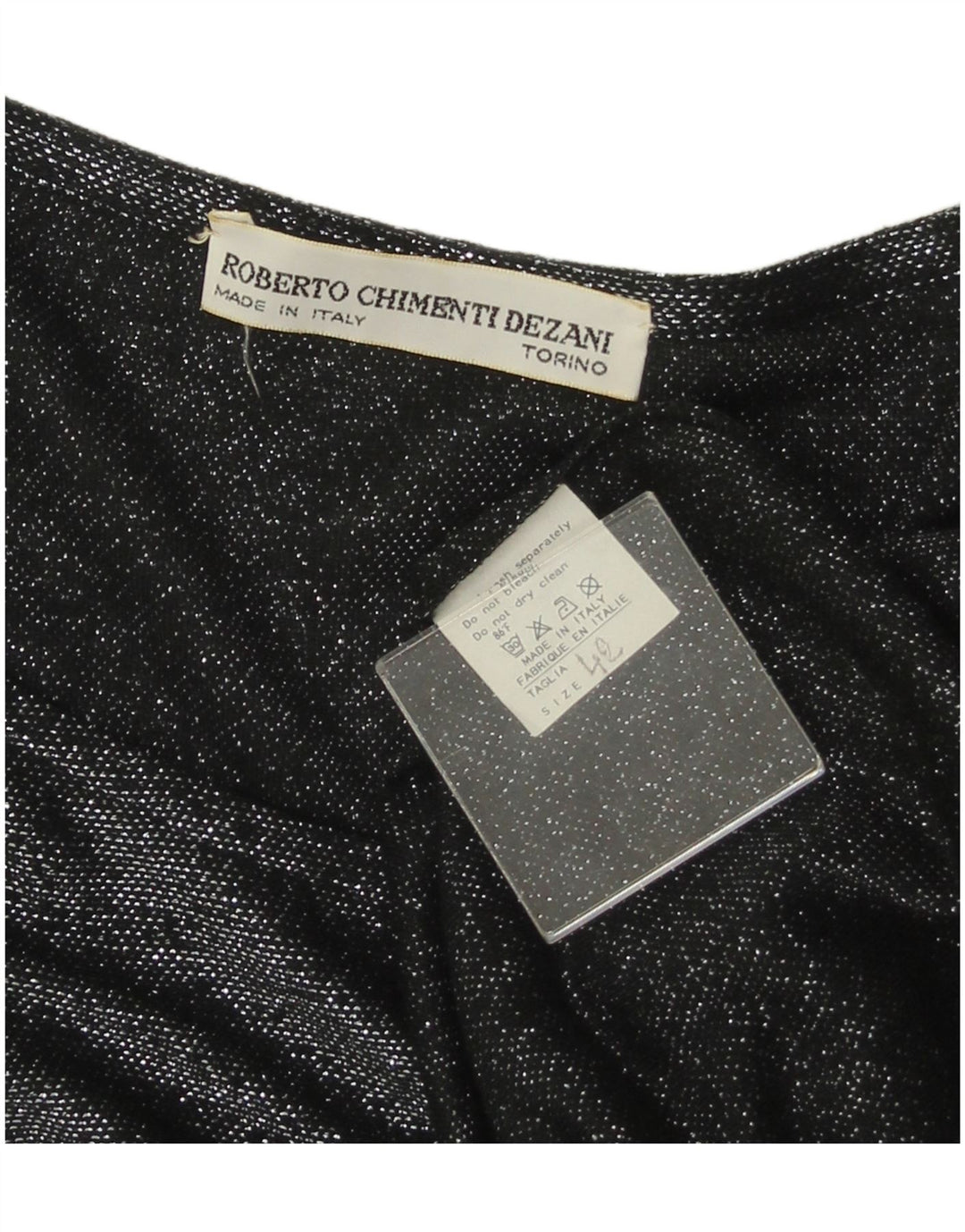 Bluză cu mânecă lungă pentru femei VINTAGE Top IT 42 Medium Black Floral Viscose