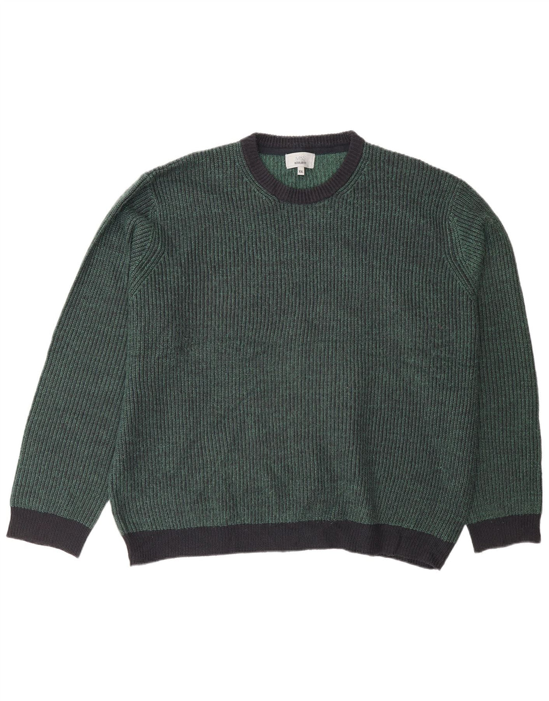 Pulover pentru bărbați Marks & Spencer, cu gât crew, 2XL, verde acrilic