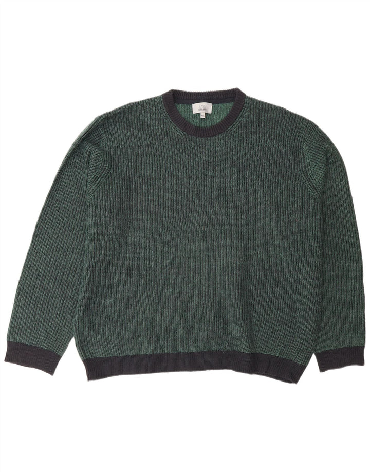 Pulover pentru bărbați Marks & Spencer, cu gât crew, 2XL, verde acrilic
