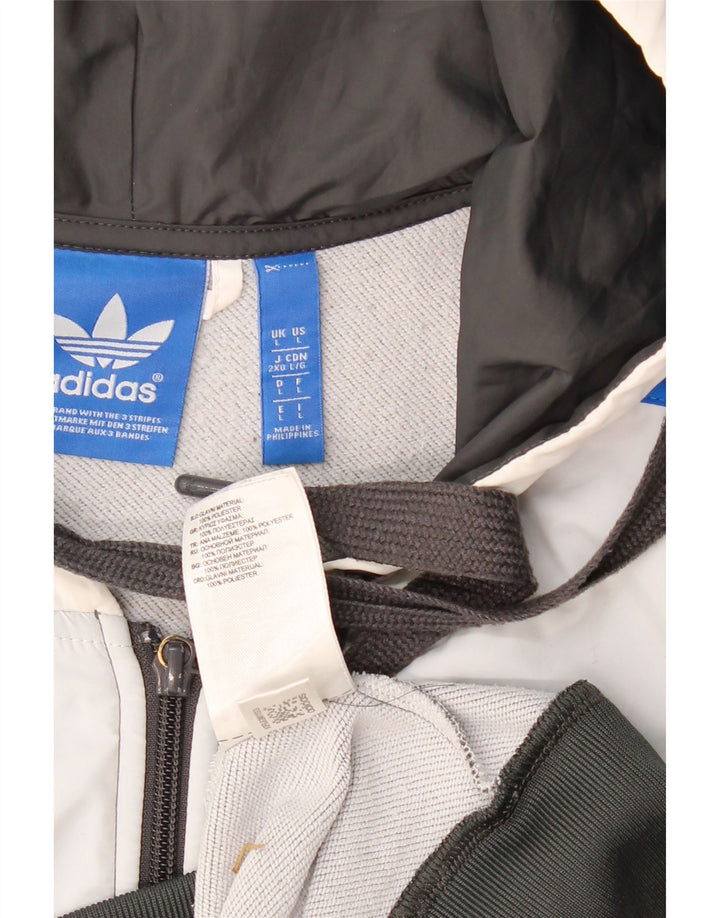 Pulover ADIDAS pentru bărbați, fără mâneci, cu fermoar, poliester color bloc, gri mare