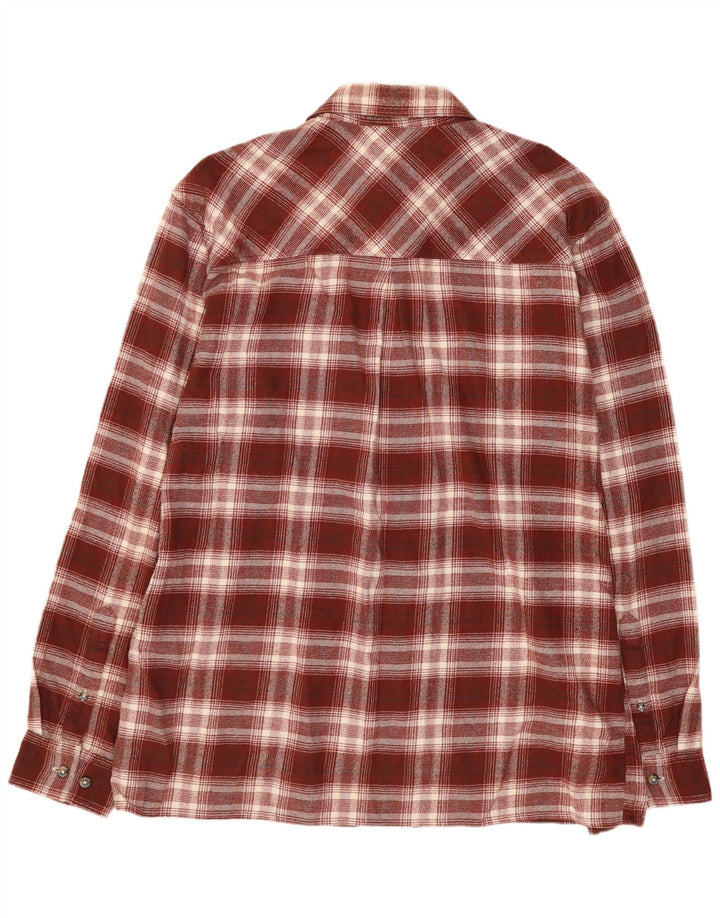 Cămașă de flanel pentru bărbați Jack Wolfskin XL, bumbac cu carouri burgundă