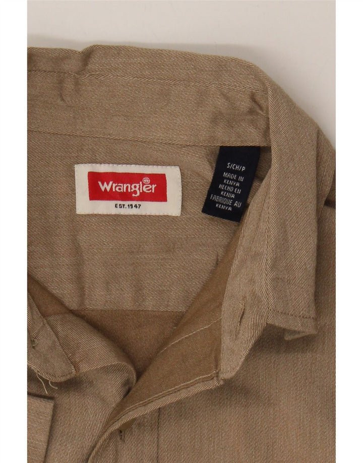 WRANGLER Mens Short Sleeve Shirt Small Brown Cotton Vintage Wrangler and Second-Hand Wrangler from Messina Hembry 