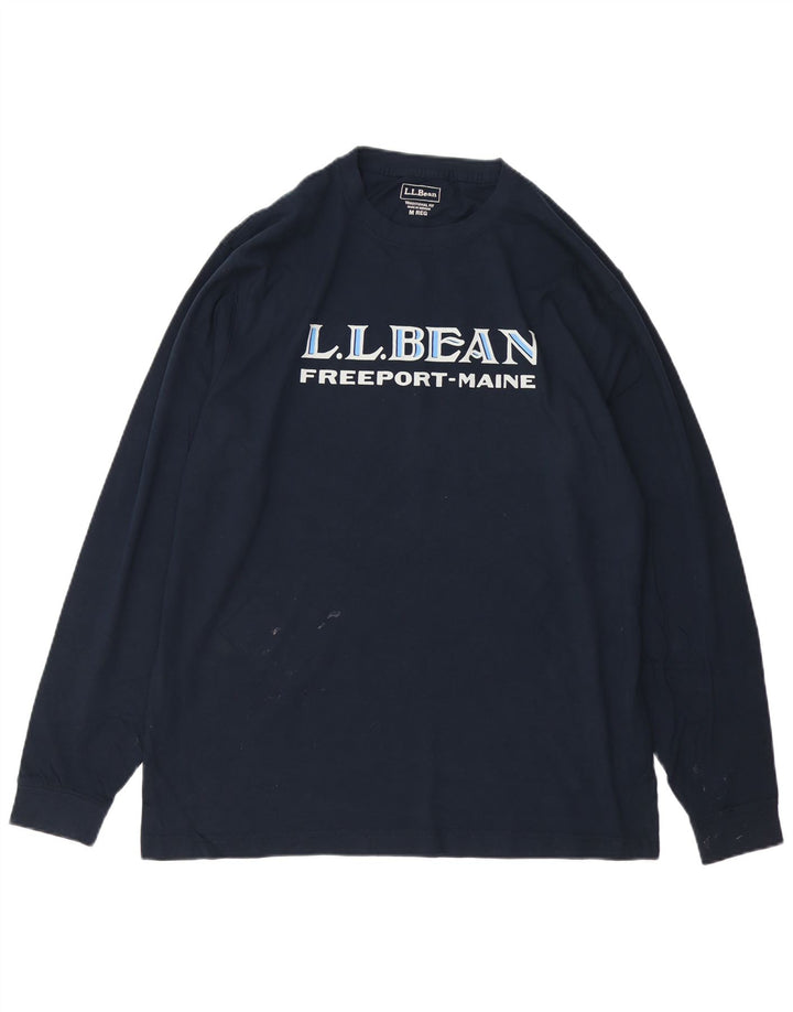 L.L.BEAN pentru bărbați, cu croială tradițională, top grafic cu mânecă lungă, mediu bleumarin