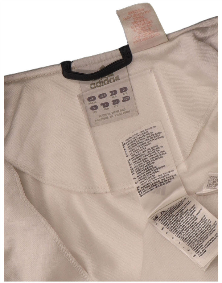 Pulover Adidas pentru băieți, cu fermoar, 15-16 ani, alb, poliester bloc de culoare