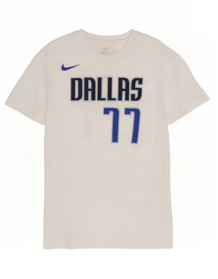 Tricou grafic Nike pentru bărbați Dallas Mavericks Top din bumbac alb mediu