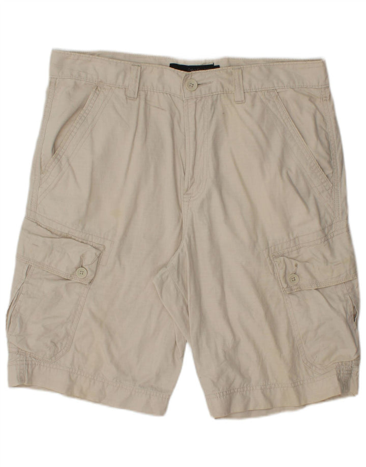 Pantaloni scurți cargo pentru bărbați Calvin Klein W34, bumbac, bej, mari