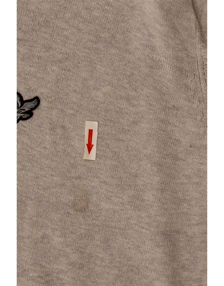 Pulover cu decolteu în V Lyle & Scott pentru bărbați, bumbac, gri mare