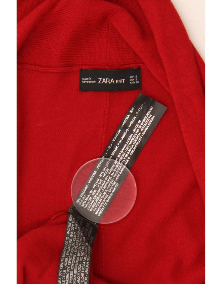 Pulover cardigan deschis pentru femei Zara UK 10 Small Red Viscose