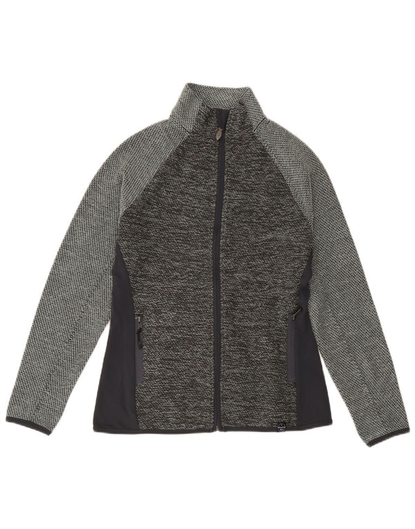 Jachetă de top pentru trening cu grafic pentru femei Weird Fish UK 10, gri mic, bloc de culoare