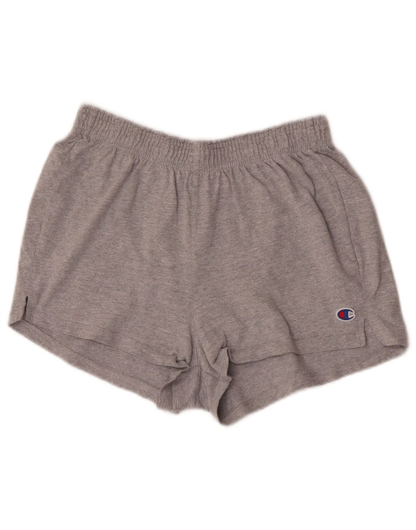 Champion Womens Sport Shorts UK 14 Medium Grey Cotton