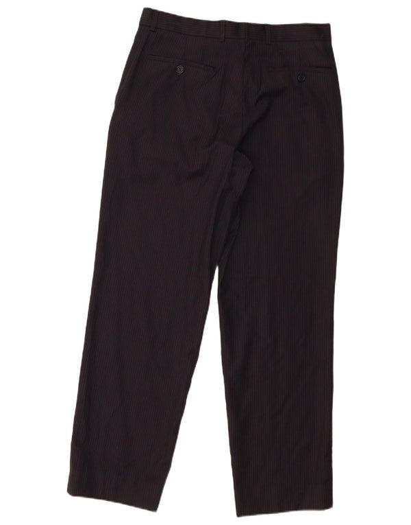 Pantaloni de costum drept bărbați Marks & Spencer L30 L29 bleumarin cu dungi