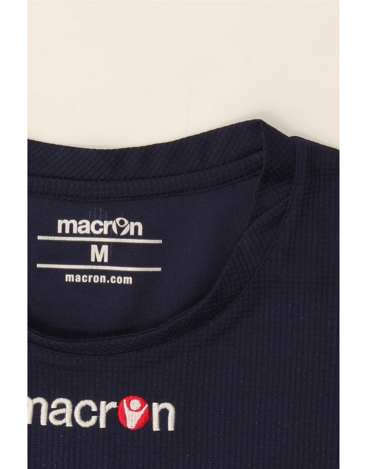 MACRON Mens Graphic Vest Top Medium Navy Blue Polyester Vintage Macron and Second-Hand Macron from Messina Hembry 