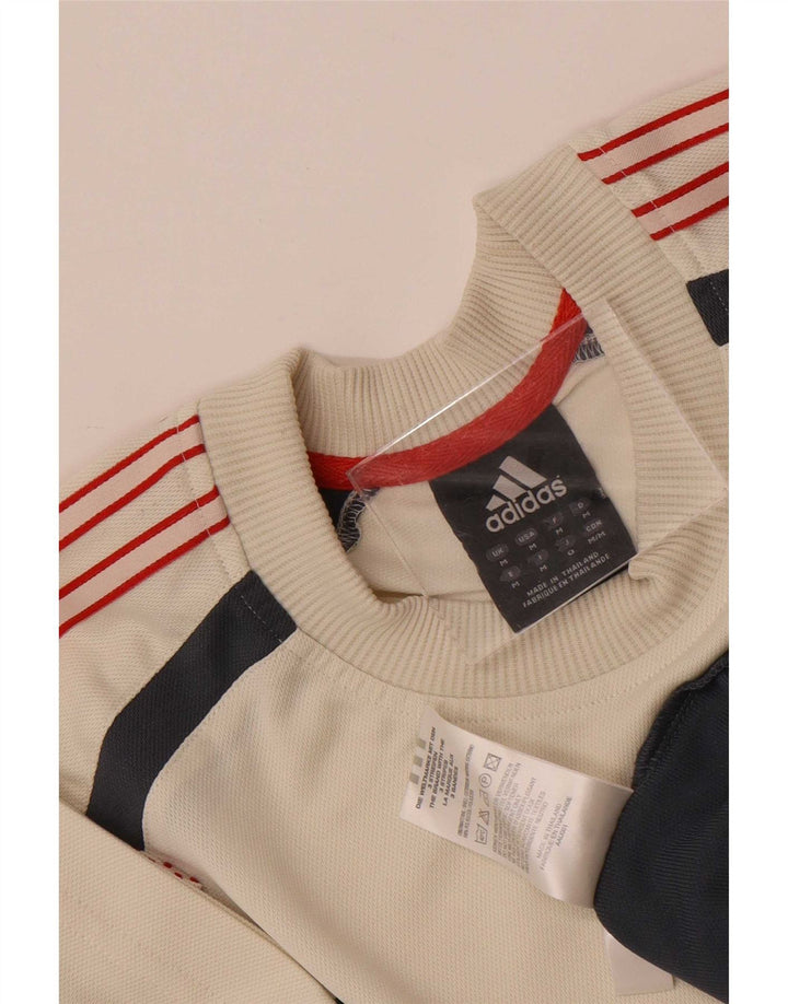 Tricou pentru bărbați Adidas Top Mediu Bej Poliester Bloc de culoare