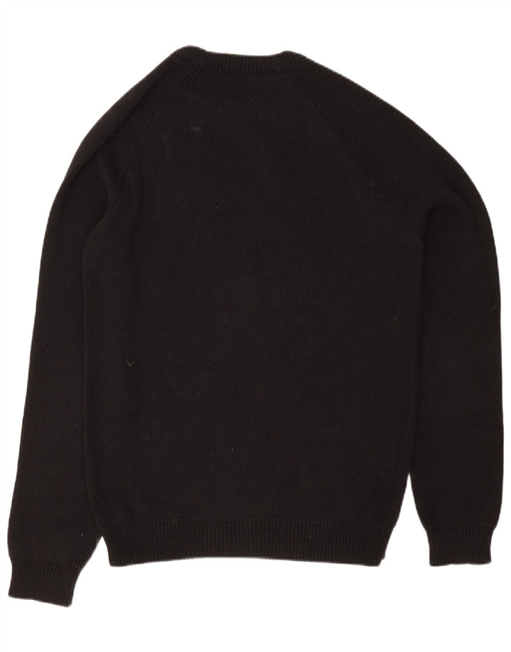 Pulover pentru bărbați Zara, cu gât crew, bumbac mediu negru