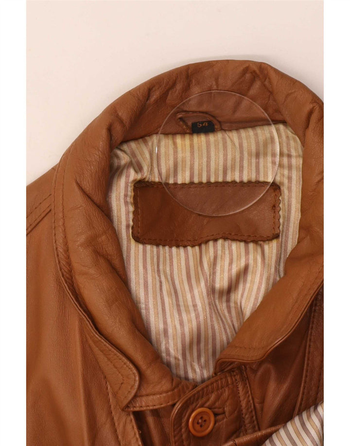 Jachetă de piele pentru bărbați de epocă IT 54 2XL Bej