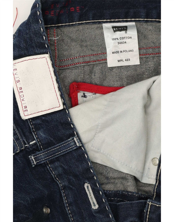 Blugi drepti pentru bărbați Levi's L34 L34 Bumbac bleumarin