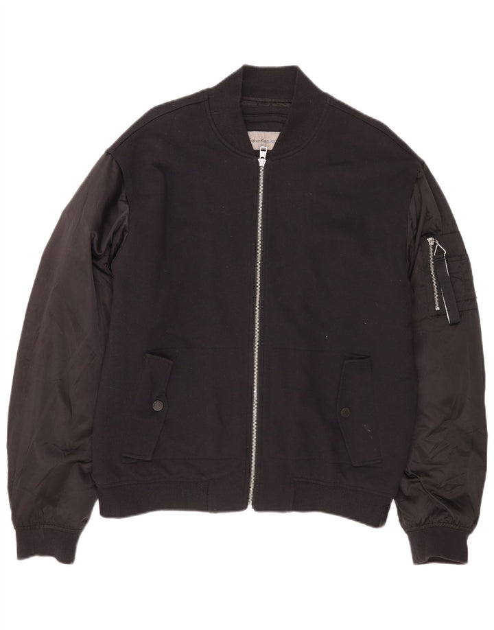 Jachetă Bomber pentru bărbați Calvin Klein Jeans UK 40, mare, negru, bumbac