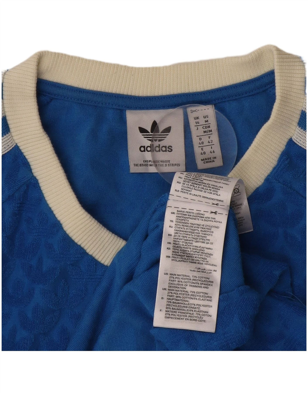 Tricou grafic Adidas pentru femei Top UK 14 Medium Blue Bumbac