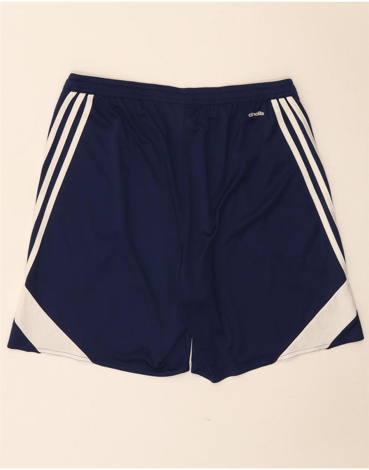 Pantaloni scurți sport pentru bărbați Adidas Climalite, mari, albastru, poliester color bloc