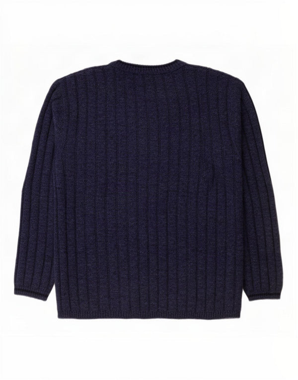 Pulover cu decolteu în V Lee pentru bărbați, XL, albastru bleumarin, acrilic pătat