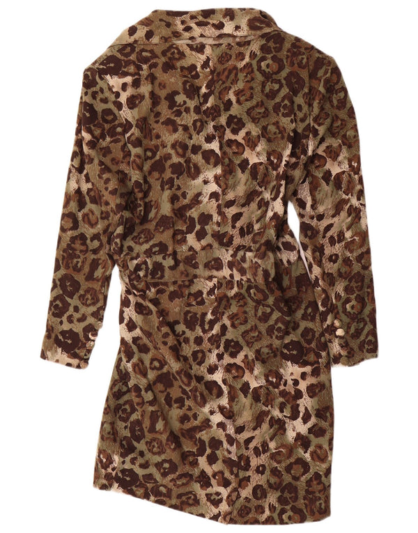 Rochie teacă cu mânecă lungă pentru femei Les Copains UK 14 mare Kaki Animal Print