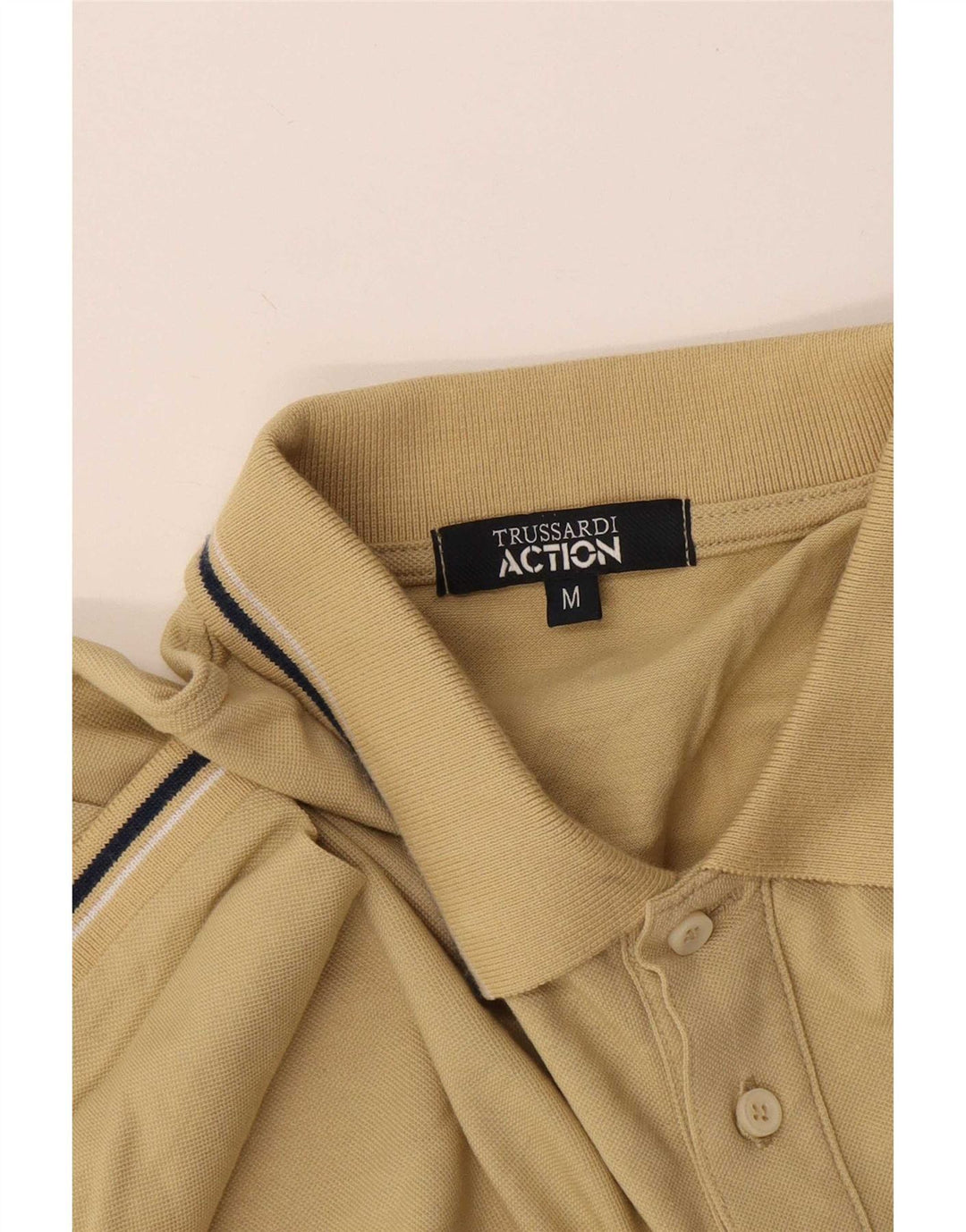 Cămașă polo Trussardi pentru bărbați, în dungi, bej mediu