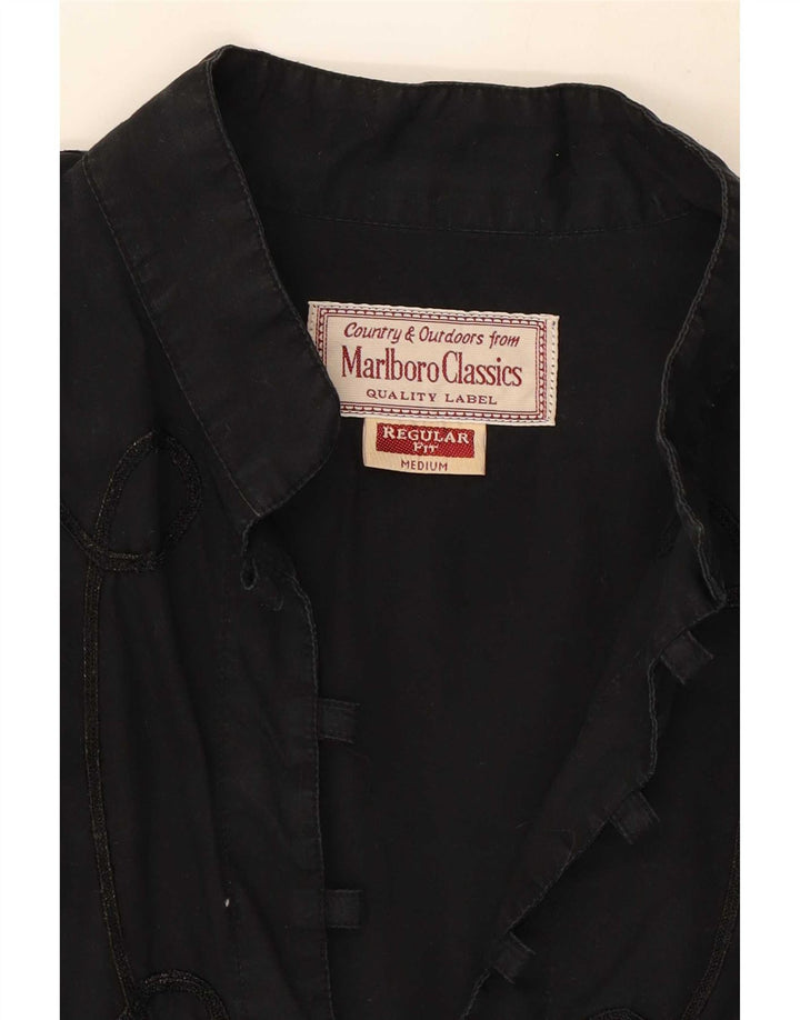 Top cu tunică cu mânecă lungă pentru femei Marlboro Classics UK 14 Medium Black Paisley