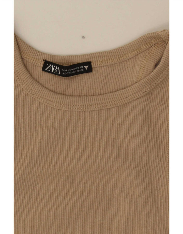 Top Crop pentru Damă Zara UK 12 Medium Bej