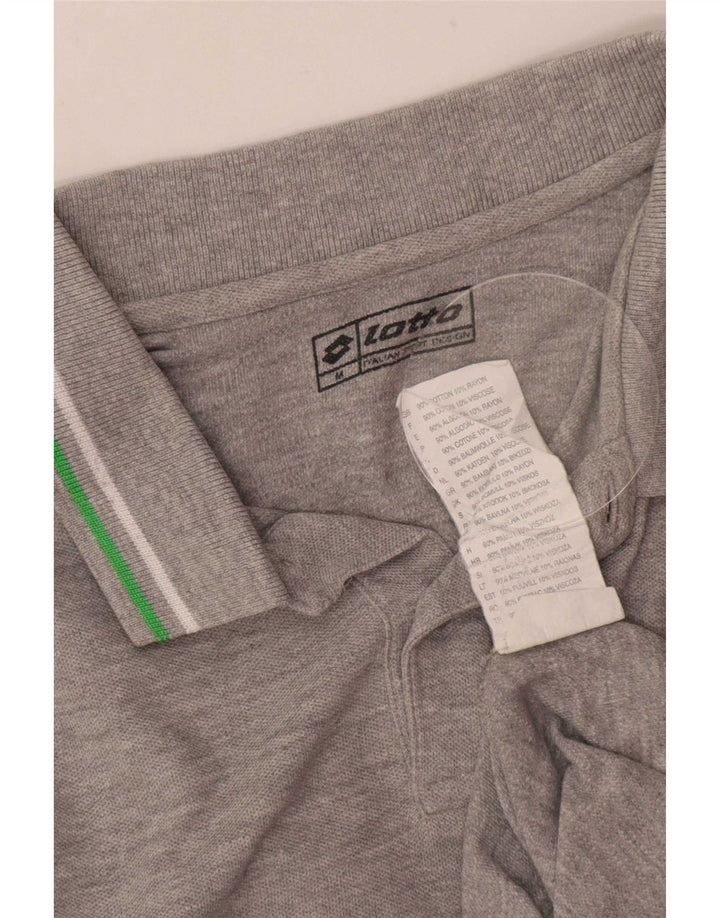 Tricou polo pentru bărbați Lotto, bumbac cu pete gri mediu