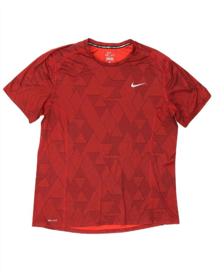Tricou Nike Dri Fit pentru bărbați Top mare roșu geometric