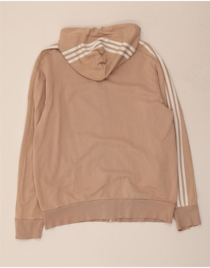 Pulover ADIDAS pentru femei, cu fermoar, UK 16, mare, bej, bumbac