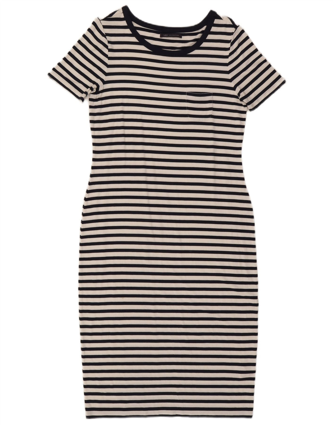 Rochie teacă pentru femei Marks & Spencer UK 12 Medium bleumarin, viscoză cu dungi