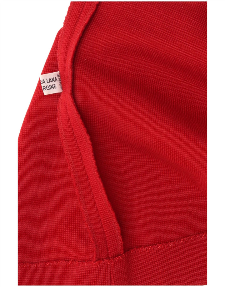 Fusta creion Vintage pentru femei W32 Lână roșie mare