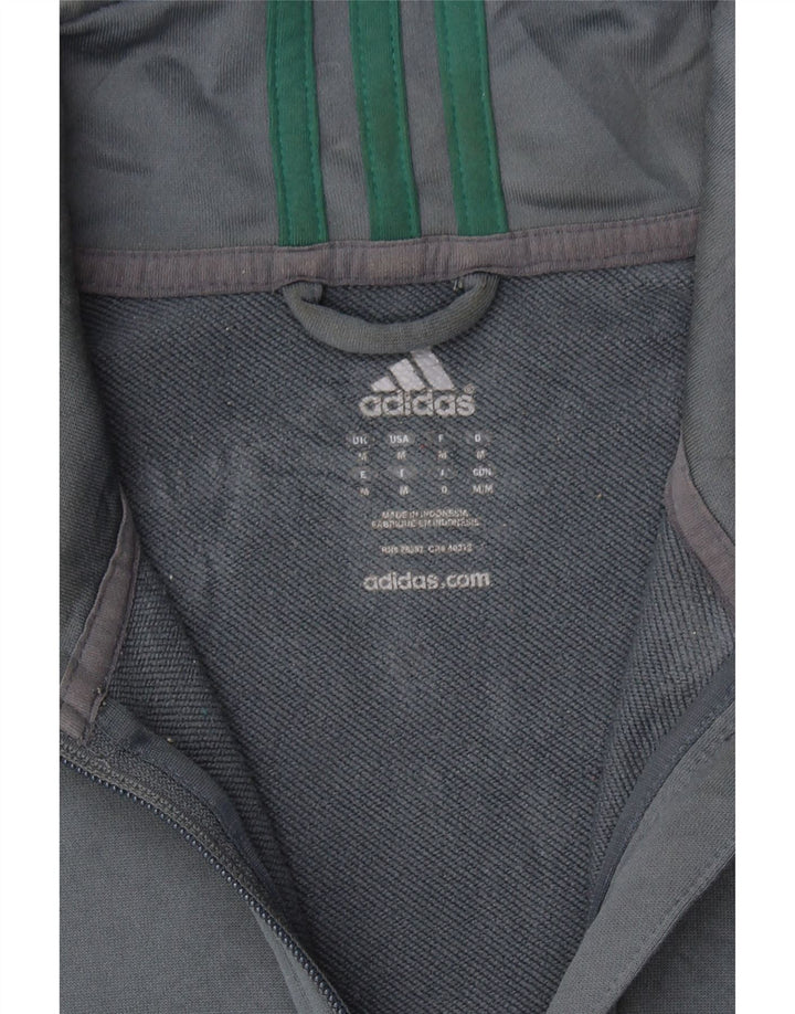 ADIDAS Mens Zip Neck Pullover Tracksuit Top Medium Grey Polyester Vintage Adidas and Second-Hand Adidas from Messina Hembry 