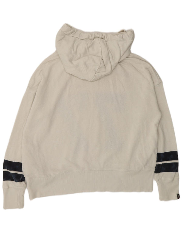 Pulover supradimensionat cu glugă Superdry pentru femei, UK 10, bumbac alb mic