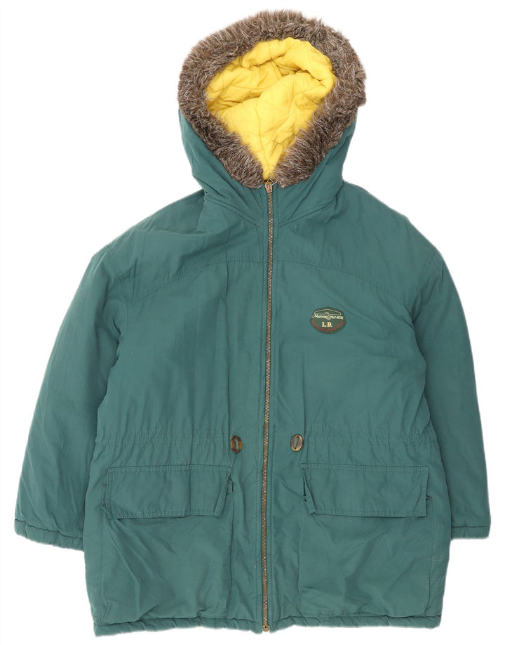 Jachetă parka cu glugă vintage pentru femei UK 16 mare verde