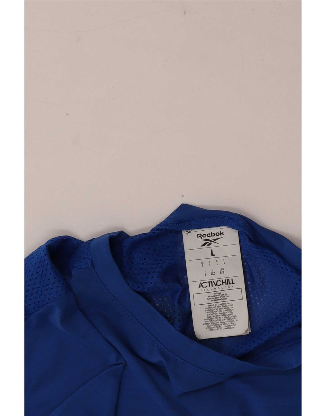 Tricou grafic înalt pentru bărbați Reebok Top mare albastru din nailon
