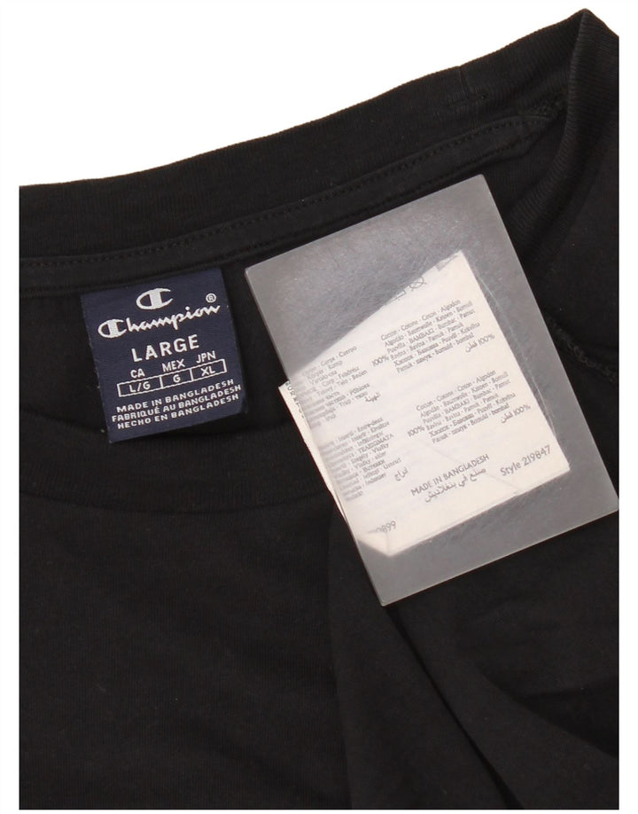 Tricou grafic pentru bărbați Champion Top mare din bumbac negru