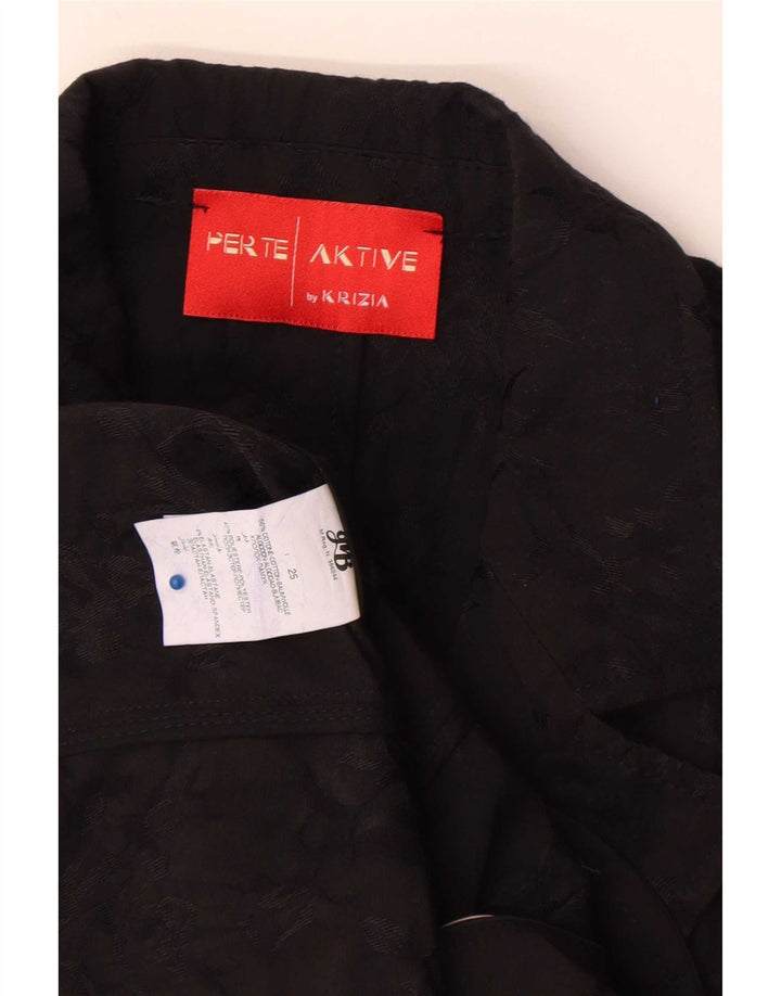 Sacou blazer pentru femei Perte by Krizia, cu 2 nasturi, Mărimea 25, mare, neagră, florală