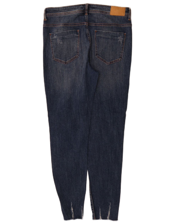 Blugi skinny distressed pentru femei Zara EU 40 Medium L30 L28 Bumbac albastru