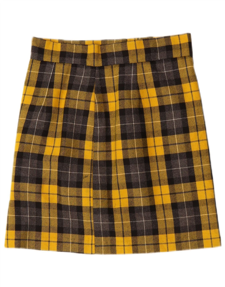 Fusta Mini Vintage pentru Damă W28 Medium Yellow Check