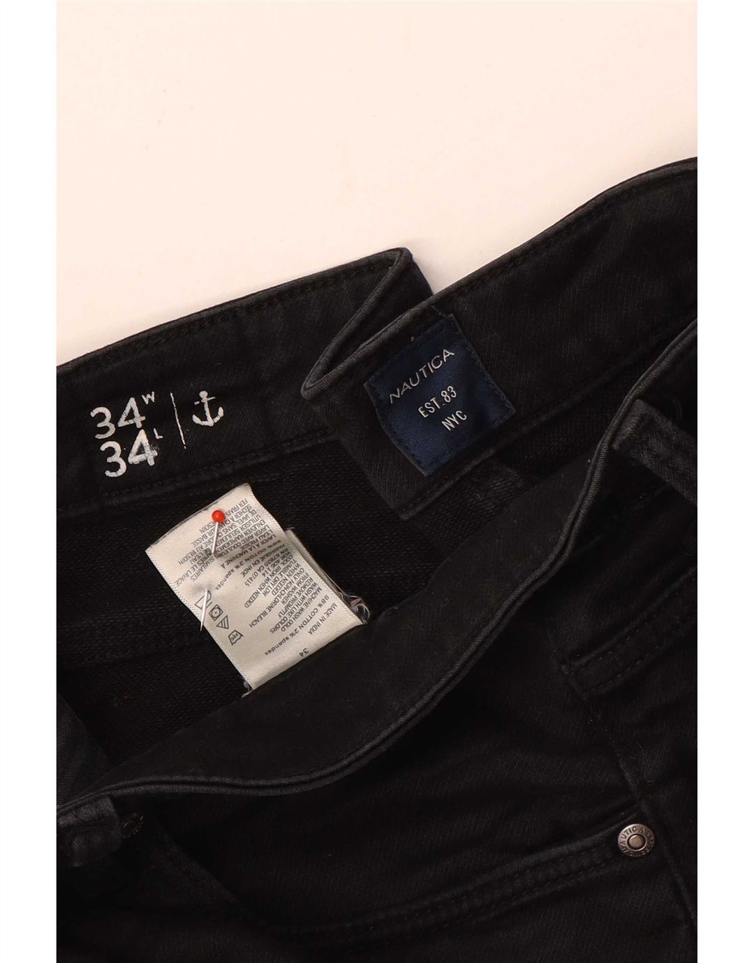 Blugi Nautica Bărbați Slim W34 L26 Bumbac Negru