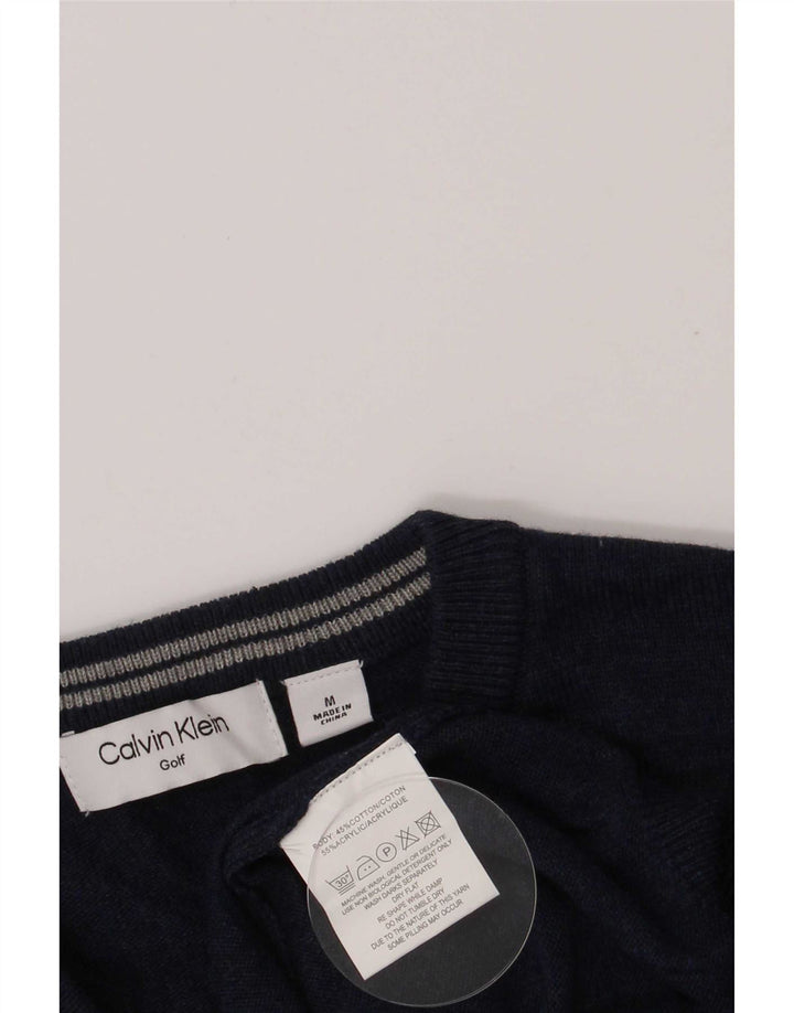 Pulover Calvin Klein pentru bărbați de golf cu decolteu în V, bumbac mediu albastru bleumarin